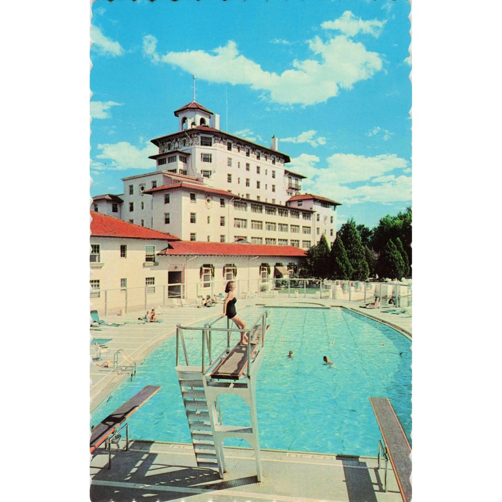 Broadmoor Hotel Colorado Springs CO‎ Chrome Postcard Dexter Press Pool c1950s